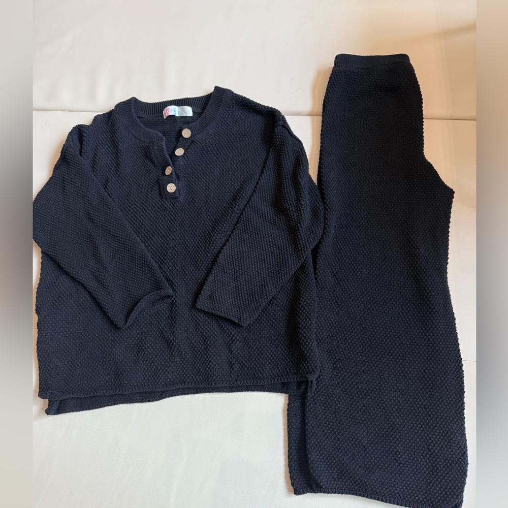 Free people Hailee sweater set, black